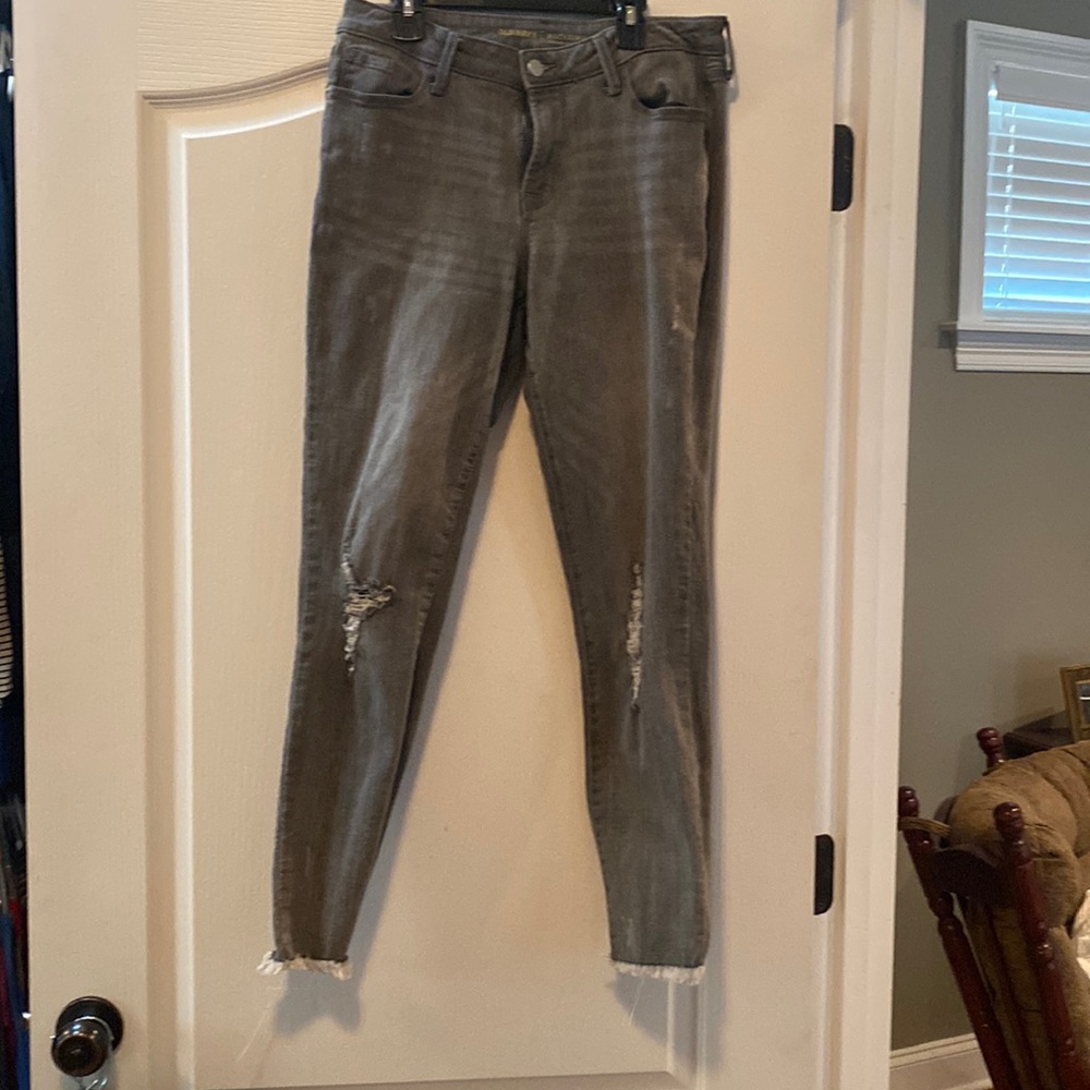 Old Navy Rockstar gray distressed jeans